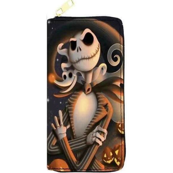 Nightmare Before Christmas Billfold Zippered Wallet Skellington (30) - Picture 1 of 2